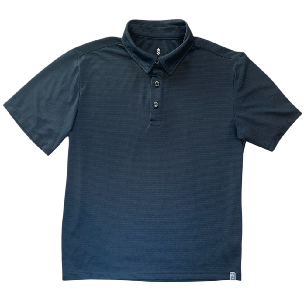 Free Country Men's Blue Polo Shirt Short Sleeve Performance Golf Size Medium